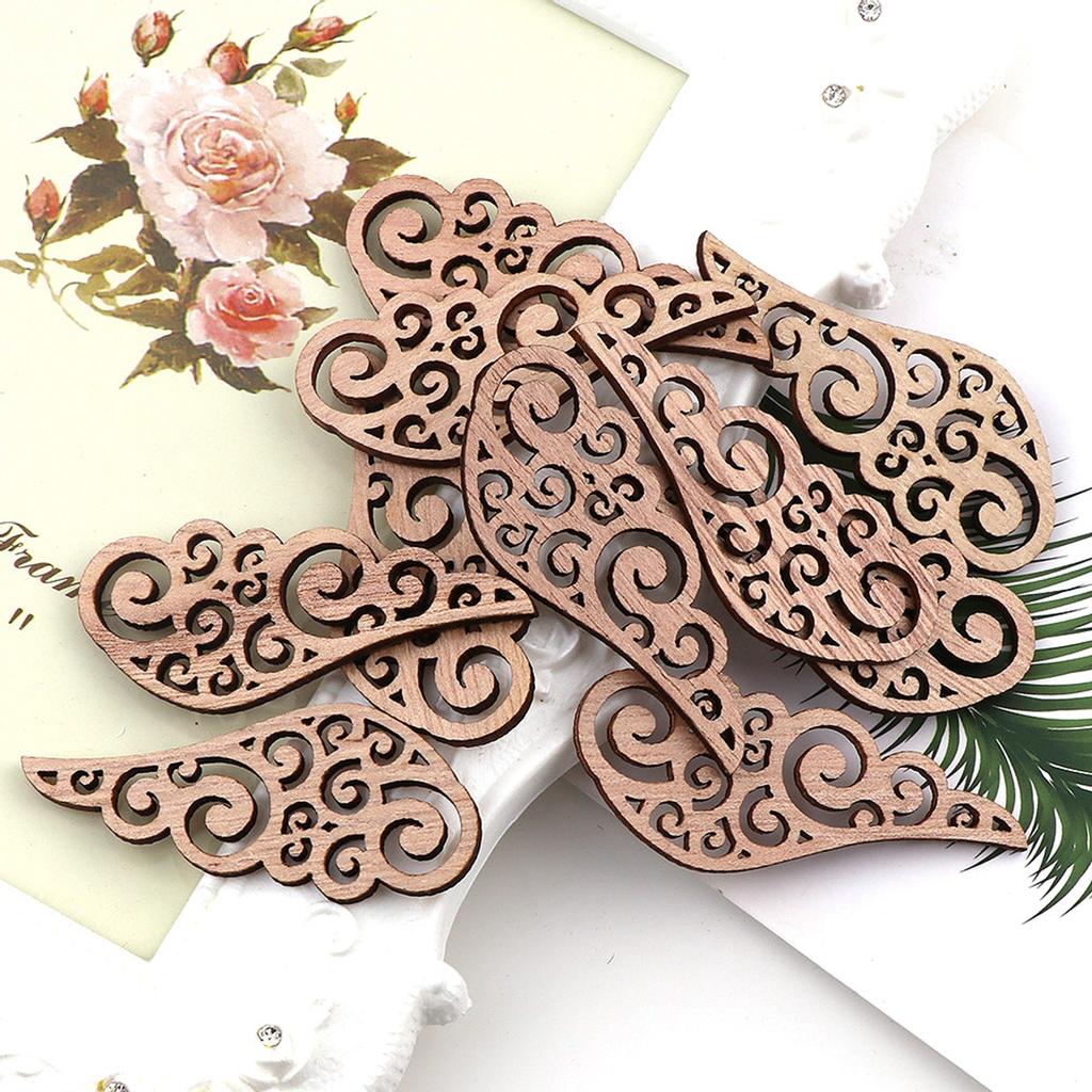 Vintage ozdoby Přírodní DIY Craft Graffiti Ornament Angel Wings Dřevěný přívěsek s hranolky