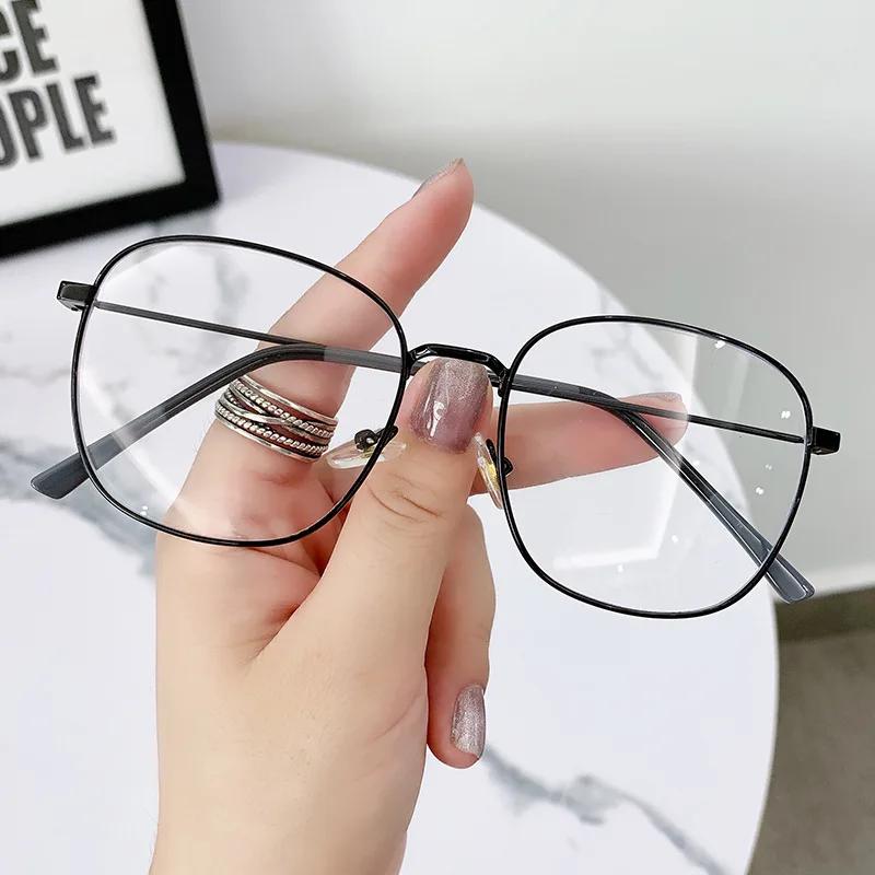 Anti Blue Light Myopia Glasses 0 To -4 0 Reading Glasses Women Large Frame Unisex Clear Prescription Eyewear