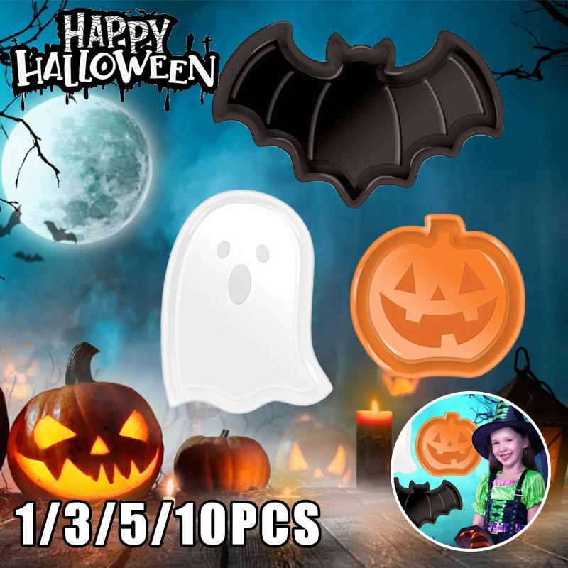Ghost Pumpkin Bat Halloween Snack Tray Plastic Candy Serving Bowl PP Material Party Decor Fruit Dish Dessert Platter