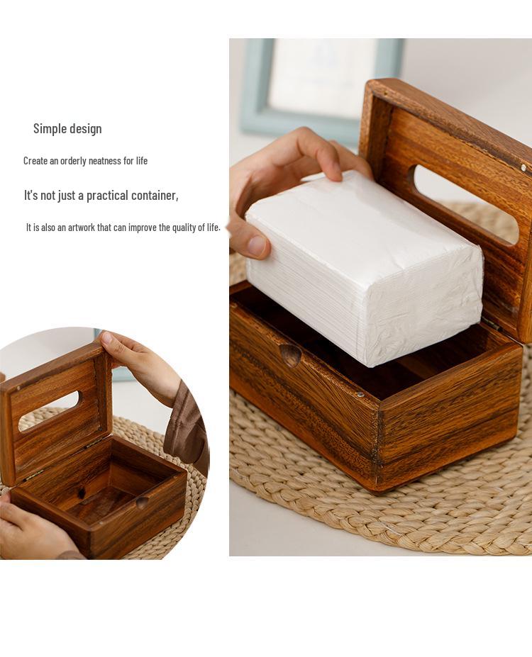 Gravierte Walnussholz-Taschentuchbox für Heim-, Restaurant- oder Hoteldekor - Niedliches und schlichtes Massivholzdesign