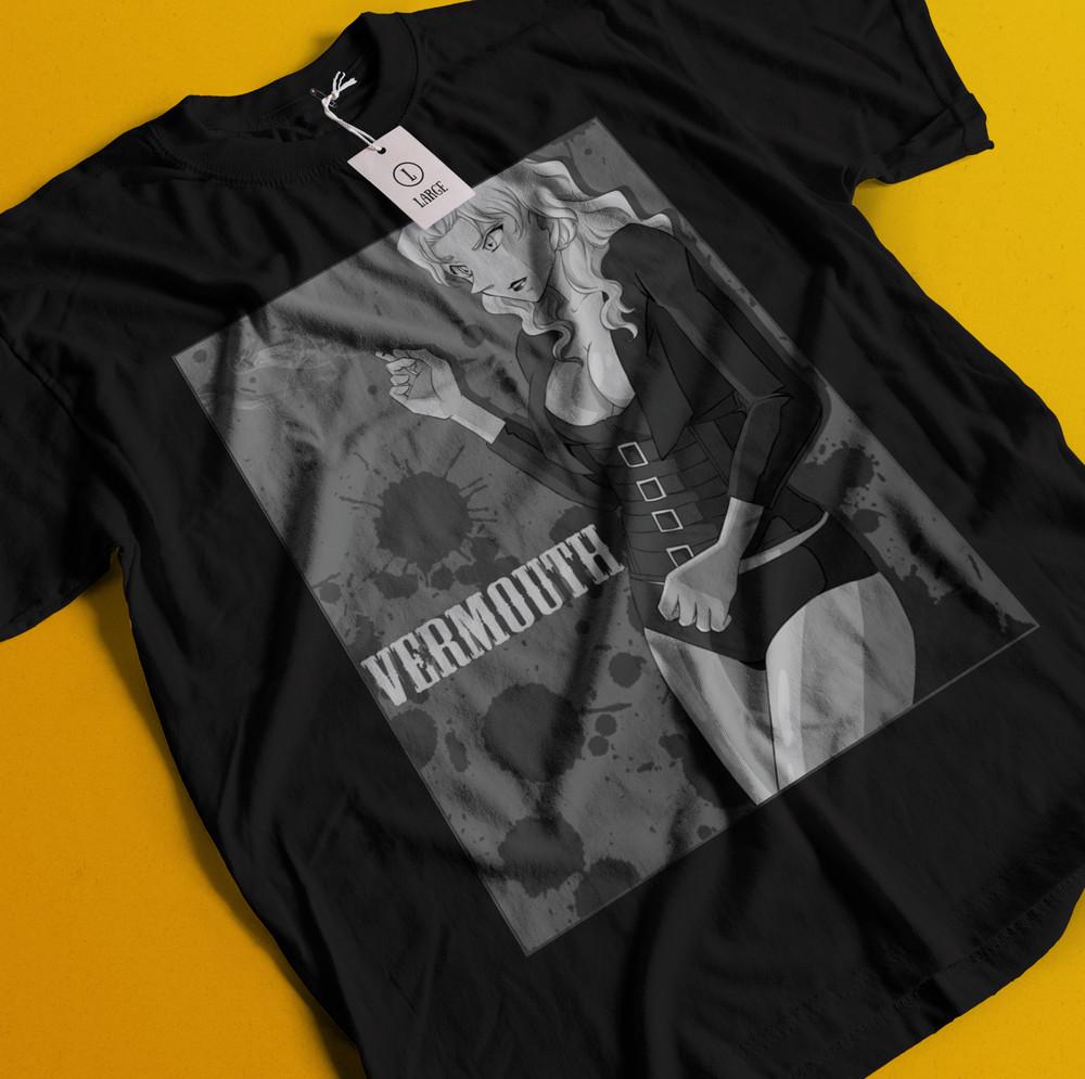 

Detective Conan T-Shirt Vermouth Shirt Akai Tee Case Closed Tshirt Gin Ran Mori 2XL