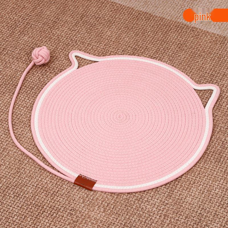 Cotton Rope Cat Scratching Post & Bed: Self-Entertainment Ball, Washable Scratch Pad & Pet Sleeping Mat