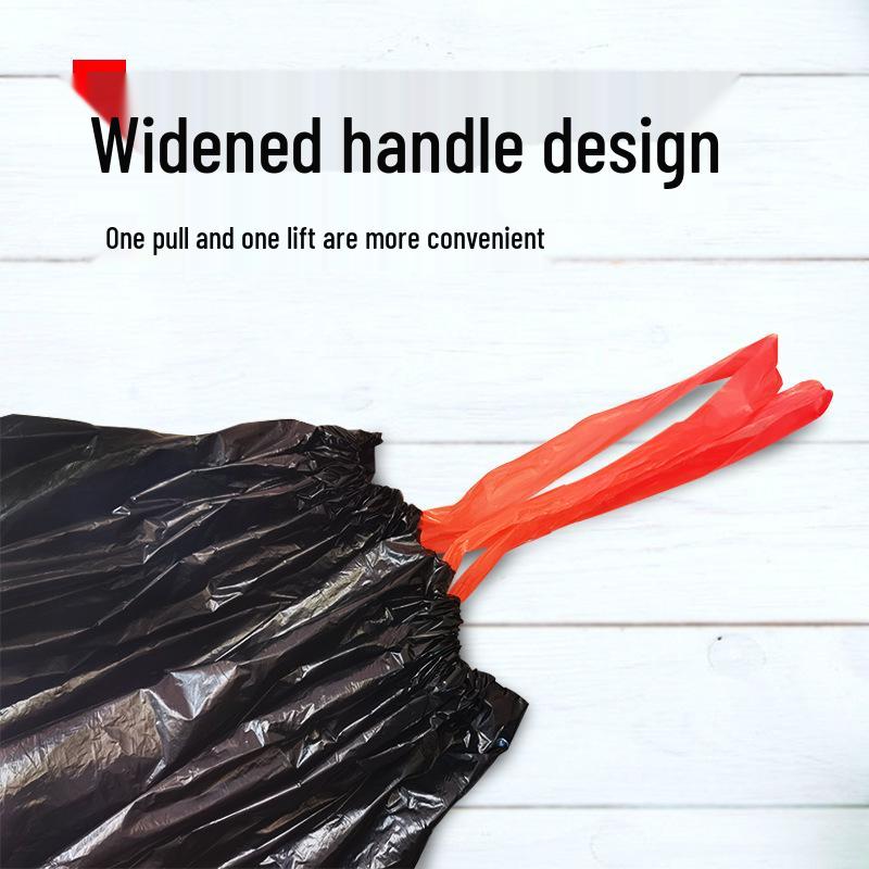 Large Drawstring Kitchen Trash Bags - Thick, Automatic Closure, Household Roll