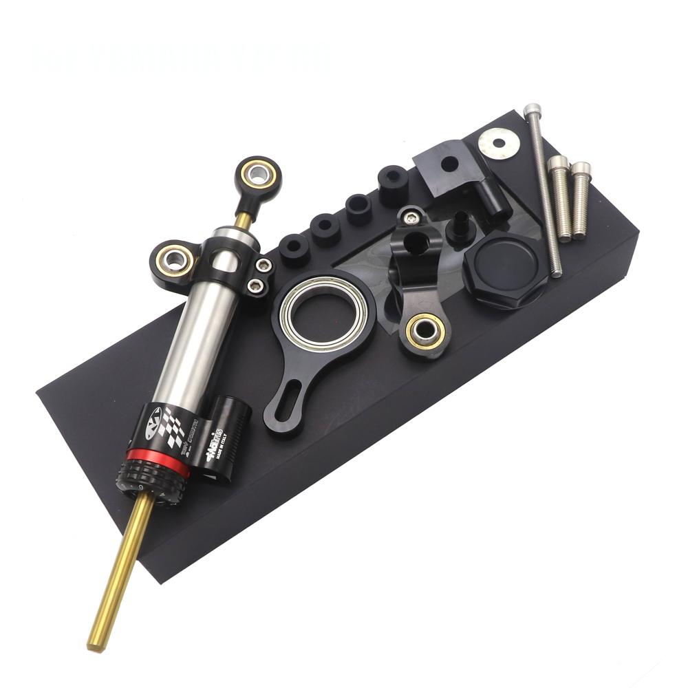 CNC Aluminum Adjustable Motorcycles Steering Stabilize Damper Bracket Mount Kit For YAMAHA YZF R6 2006-2020 R1 2002-2016 Silver