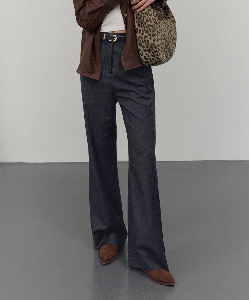 CITTA Pinstripe Bootcut Trousers_Ctb540 (Charcoal)
