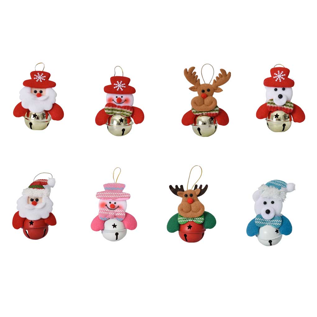 Christmas Tree Bell Hanging Xmas Pendant Decorative DIY Ornament Outdoor Farmhouse Front Door Bar Photography Decoration