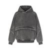 Mens 2026 Fall Winter Fleece Hoodie American Street Style Loose Fit Solid Color Sweatshirt