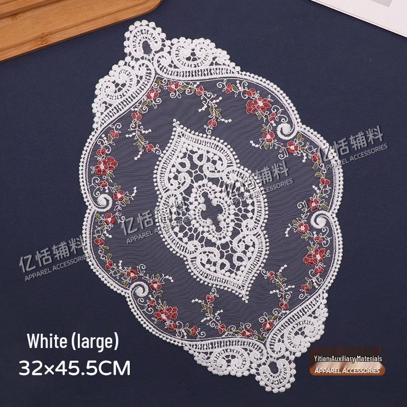 French Retro Lace Floral Table Placemat - European Pastoral Design for Afternoon Tea