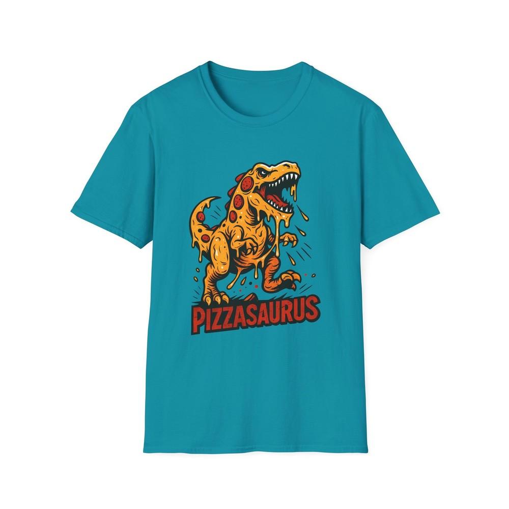 Unisex Softstyle T-Shirt Pizza T-Rex Dinosaur Gooey Cheese Pepperoni Funny