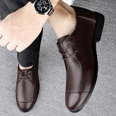 2024 Luxury Brand New Top Layer Cowhide Business Casual Leather Shoes Low Top Men's Shoes Fashion Lace Up Classic Leather Shoes