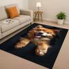 Classic Breaking Wall 3D Illusion Dog Puppy Living Room Non-Slip Area Rug Carpet for Bedroom Playroom Sofa,Home Decor Doormat