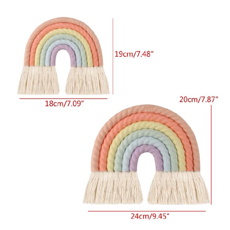 Weaving Ornaments Nordic Kid Rooms Wall Hanging Rainbow Shaped 2 Sizes To Choose