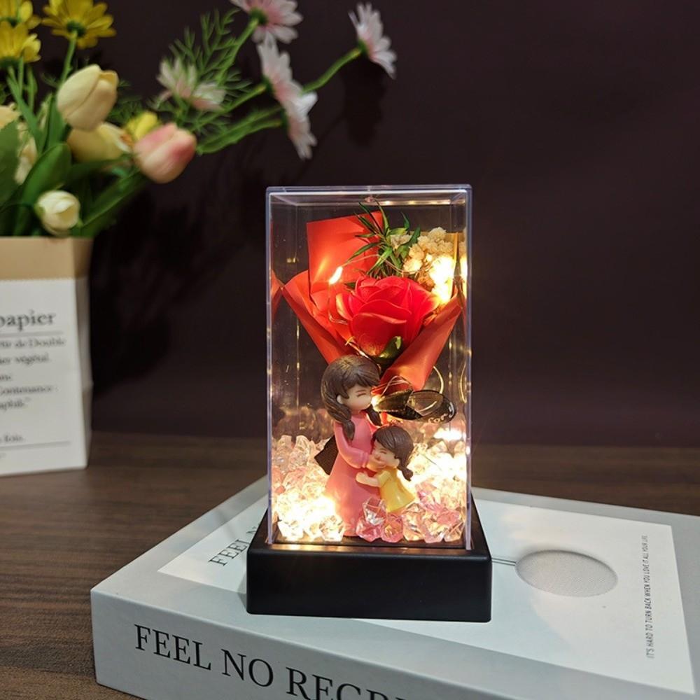 with Transparent Cover Preserved Lampshade  Mother s Day Valentine s Day Couple Gift D-Red