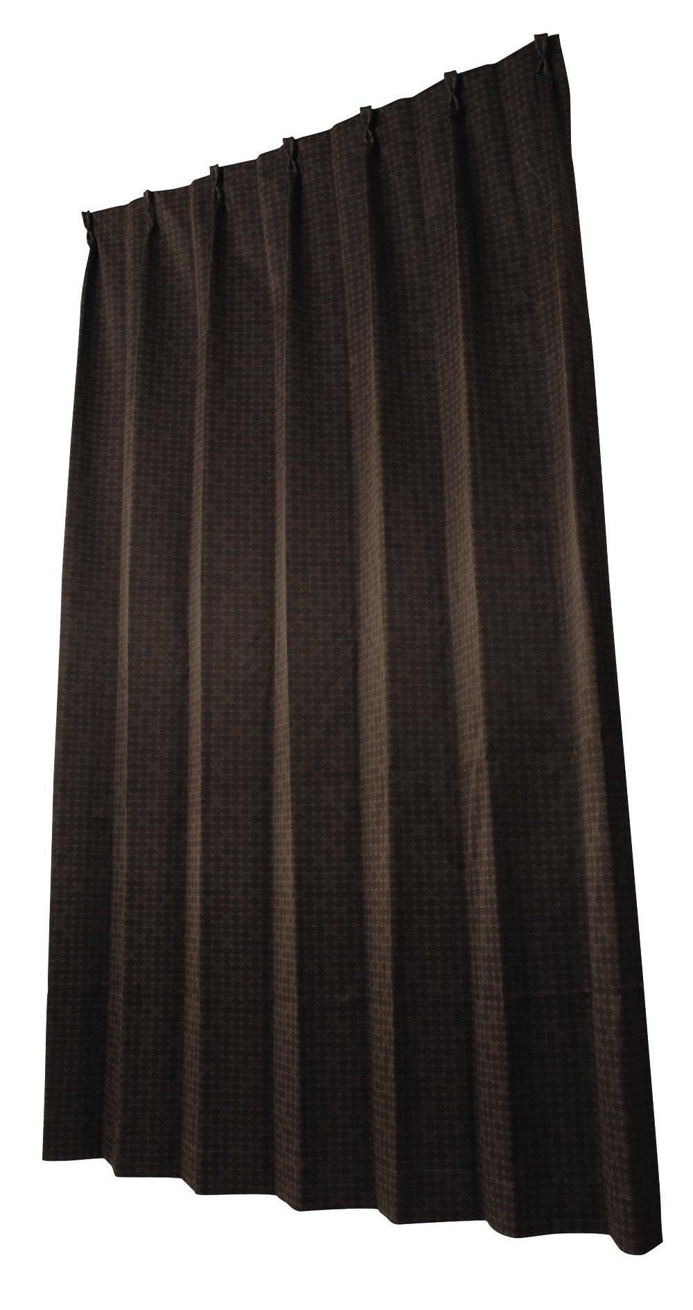 

Univer Blackout Drape 100cm Wide x 135cm Set of 2 Curtains, Louisa, Brown, Long,