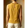 Women's Loose Slimming Round Neck Sleeveless Blouse Casual Solid Fashion Summer Top