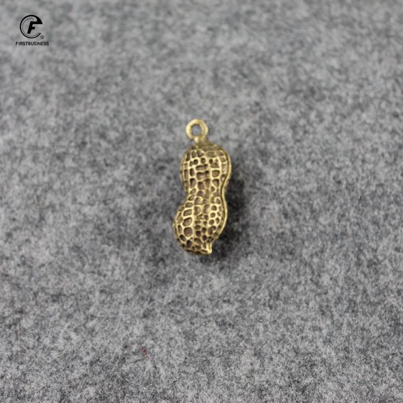Solid Brass Peanut bell Ornaments Copper Figurines Feng Shui Desk Decoration Home Decor Accessories Keychain Pendant gifts