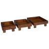 Plant Stand Set 3 Pcs Brown Mahogany Wood
