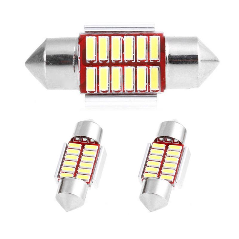 2Pcs 31Mm 4014 12Smd C5W Car Led Light Canbus Dome Interior Reading Lamp