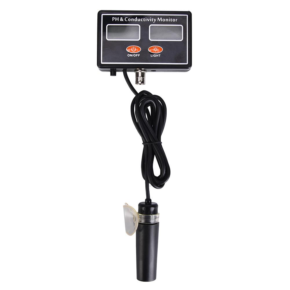 Online PH EC Monitor Meter Water Quality Tester with Replaceable PH Probe220V EU Plug