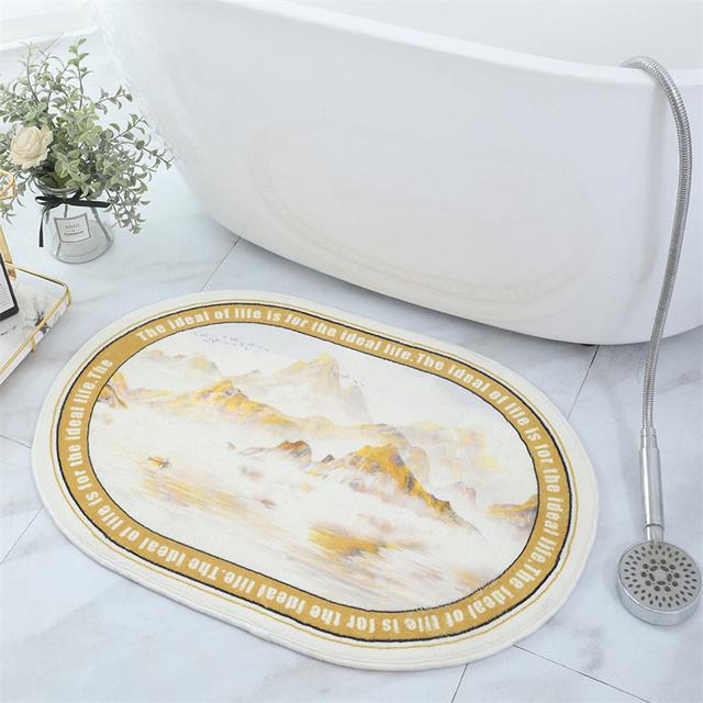 

Коврик для ванной в пасторальном стиле, быстросохнущий, впитывающий, коврик для душа, нескользящий, плюшевый, коврик для входной двери в гостиную, домашний декор L60xW40cm S