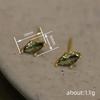 Green Marquise Stud Earrings for Women Minimalist Delicate Fashion Jewelry