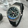 JYL Men's Watch Three-eye Six-needle Blue Light Silicone Strap