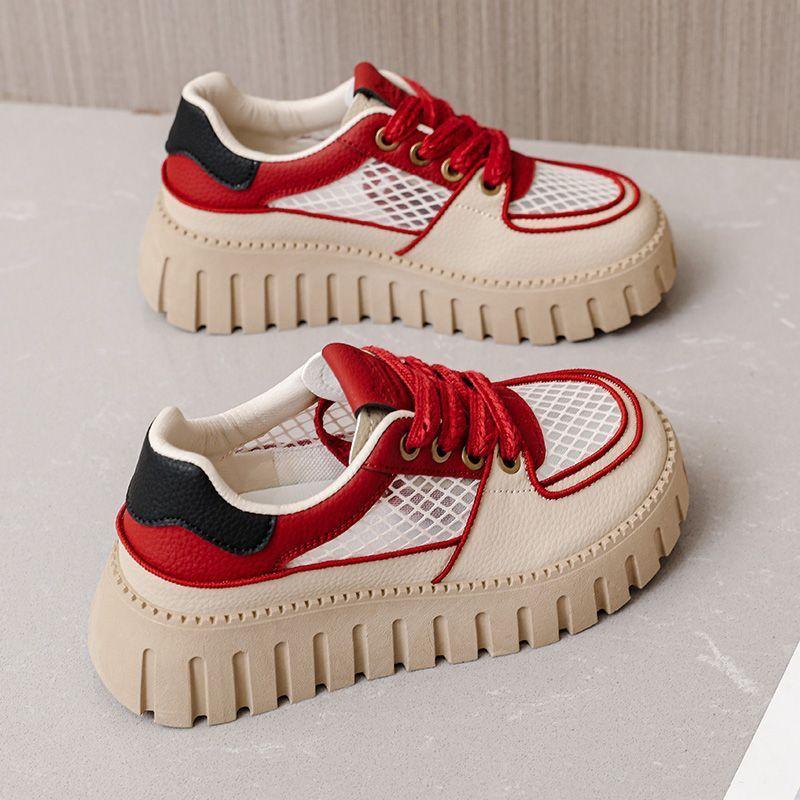 Thick-soled mesh breathable sports shoes summer new board shoes thin casual net shoes