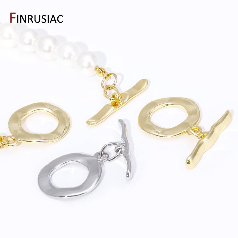 Wholesale 18K Gold Plated Brass Round OT Toggle Clasps Connector For DIY Bracelet Necklace Making Findings