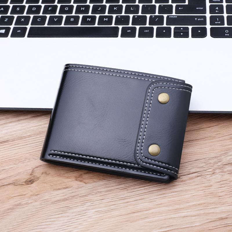 Men Wallets Waxed Leather Short Wallet, Card Holder, Coin Purse, Business Style