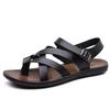 Sommer Rom Mode Neue Herren Gladiatoren Schwarzer Schnallenriemen Leder Freizeitschuhe Atmungsaktive Strandsandalen Outdoor Hausschuhe