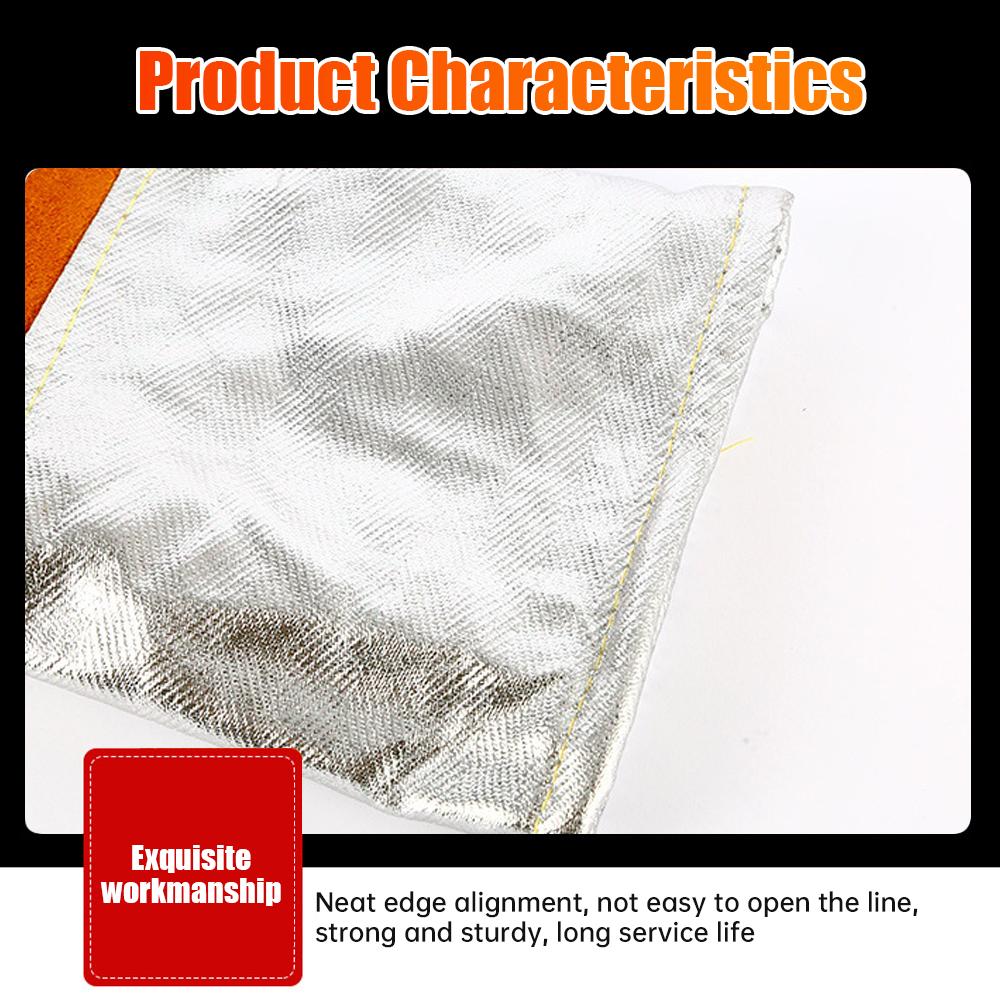 Extreme Fireproof and Heat Resistant Gloves Leather Aluminum Foil Anti-scald Gloves for Fireplace Oven Welding High-Temp Work