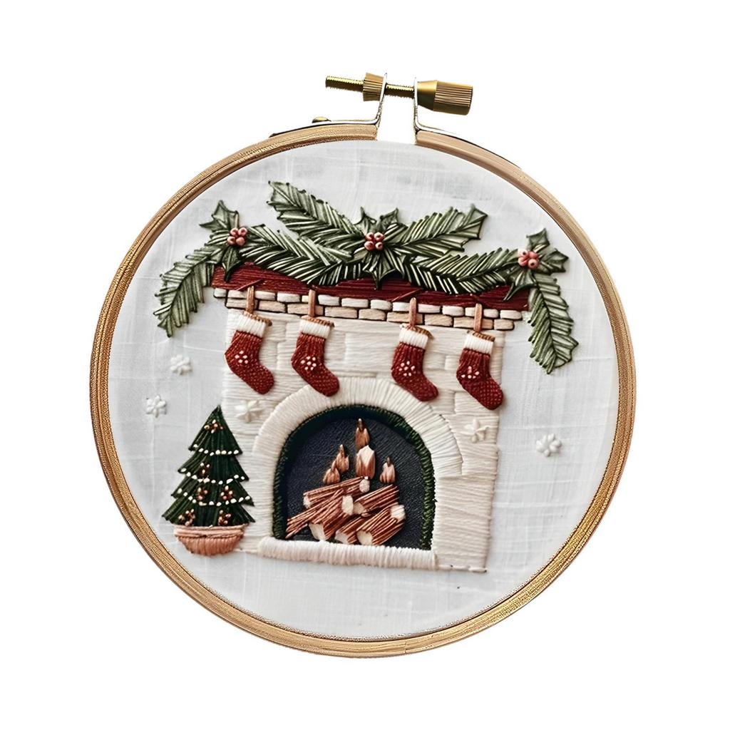 Christmas Embroidery Starter Kit Embroidery with Christmas Pattern Hand Craft for Beginners