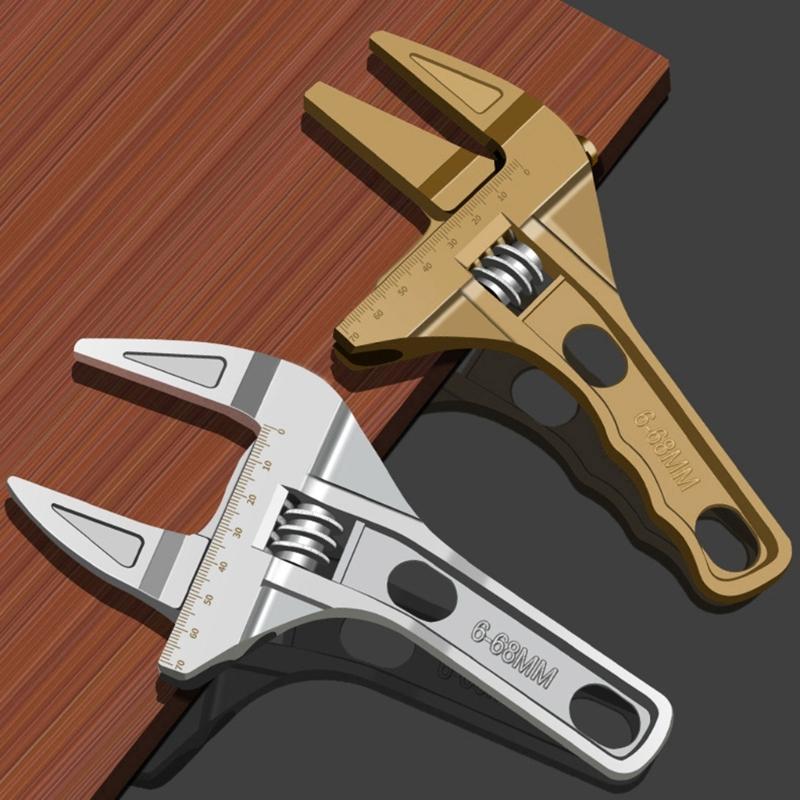 Adjustable Wrench Large Opening Bathroom Spanners Wrenches Wide Jaw 6-68mm Aluminum Alloy Spanners Wrenches