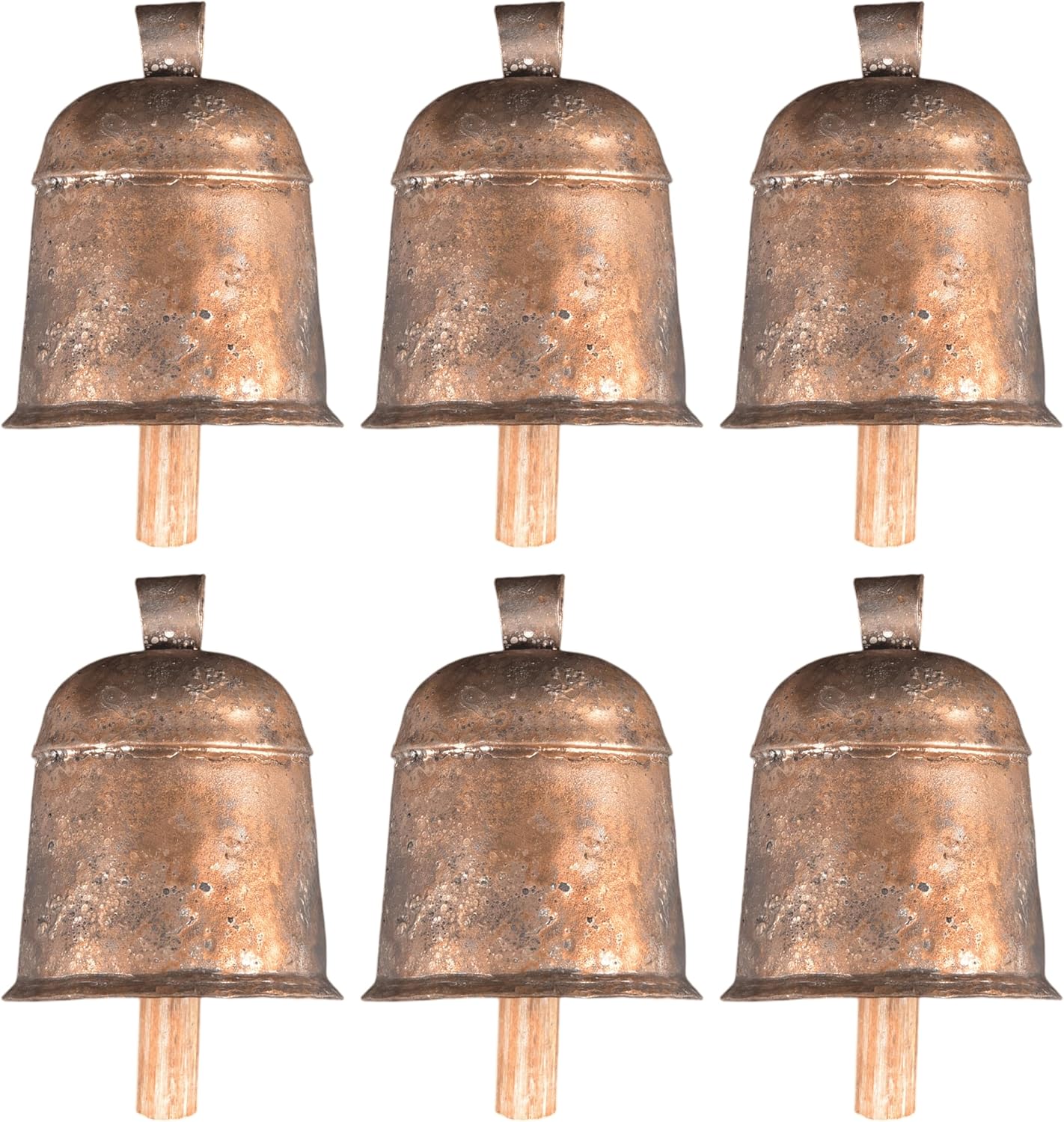 Handmade Copper Bells Set of 6
