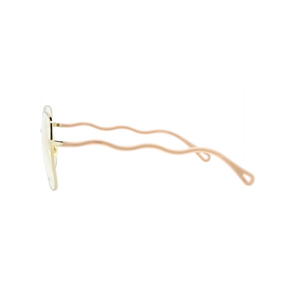 Chlo  Square Frame Metal Optical Frames Gold Pink Transparent