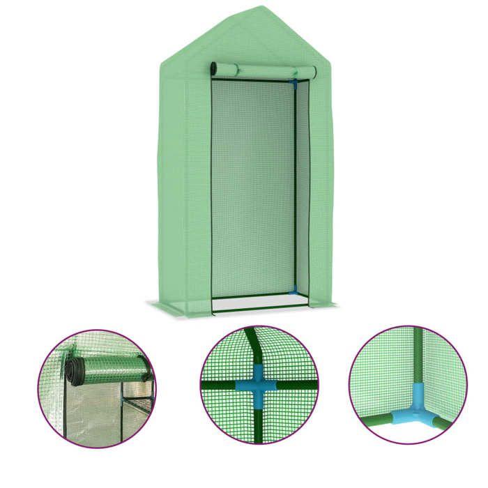 VidaXL Greenhouse with Steel Frame 0.5 M² 1x0.5x1.9 M, Garden Construction,,, Garden Constructions 48168