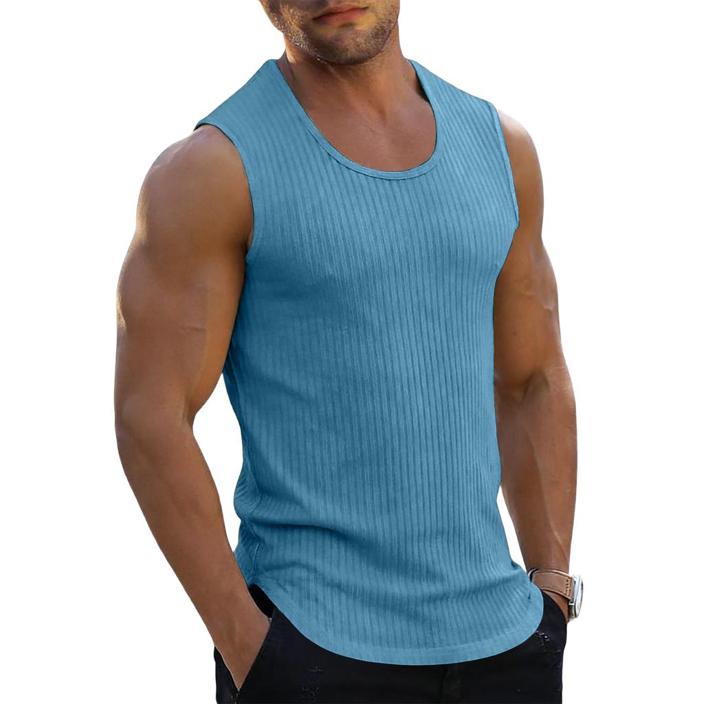 Herren Trainings Tops Sommer Fitnessstudio Fitness Sportliche Tanktops Lässig V-Ausschnitt Textur Muscle Fit Bequem Schnelltrocknend Westen