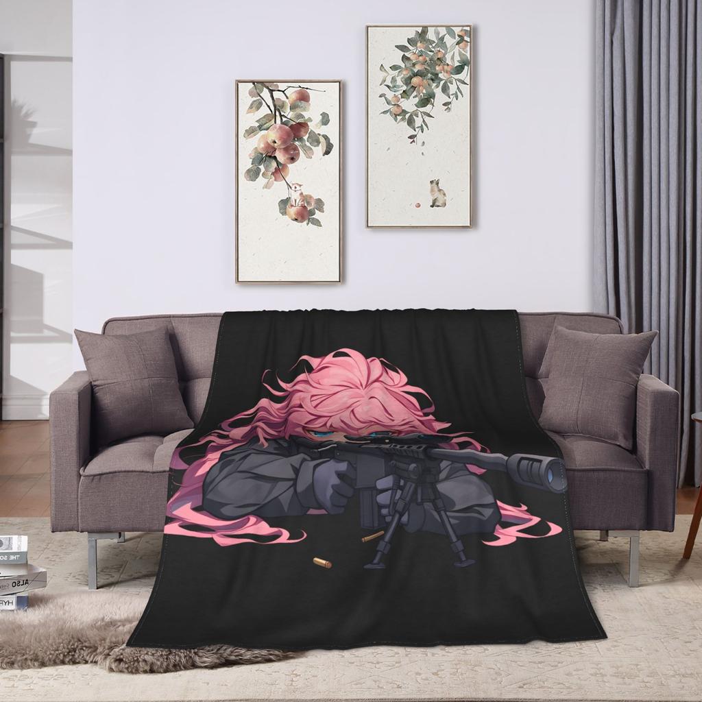 Mirai Nikki Gasai Yuno Flannel Blanket Winter  Soft Durable Throw Blanket for Child Home Decor Funny Bedspread Sofa Bed Cover