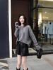 2026 Women’s Autumn/Winter One-Shoulder Striped Cashmere Sweater - Loose Fit Wool Knit Base Layer