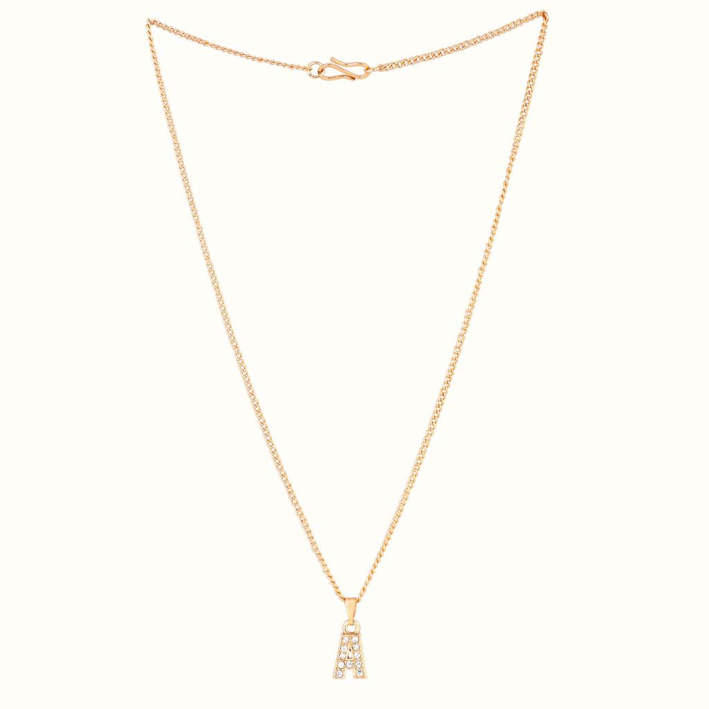 Estele Rosegold Splendid Women's Medium Letter A Pendant with Austrian Crystals