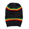 Unisex Knitted Hat Multicolor Stripe Wrinkles Hat Soft Acrylic Handmade Hat for Men and Women