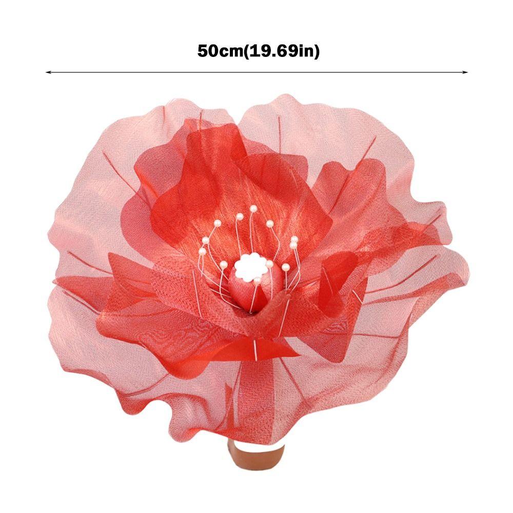 Hollow Design Artificial Flower 50cm Big Simulation Flower Silk Mesh Flower Wedding Decoration