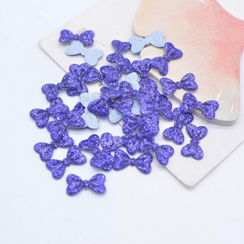 Wholesale 1000Pcs 15*9mm Glitter Leather Padded Bow Tie Appliques for DIY Crafts Hat Patches Headwear Hairpin Decor Accessories