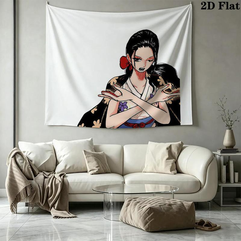 One Piece Boa Hancock Wall Tapestry Aesthetic Wall Hanging Printed Fabric Blanket Decorative Tapestries For Bedroom Living Room Home Decor