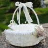 Rose Flower Flower Girls Basket Lace Satin Bow Hanbag Romantic Wedding Party Decorations  Wedding
