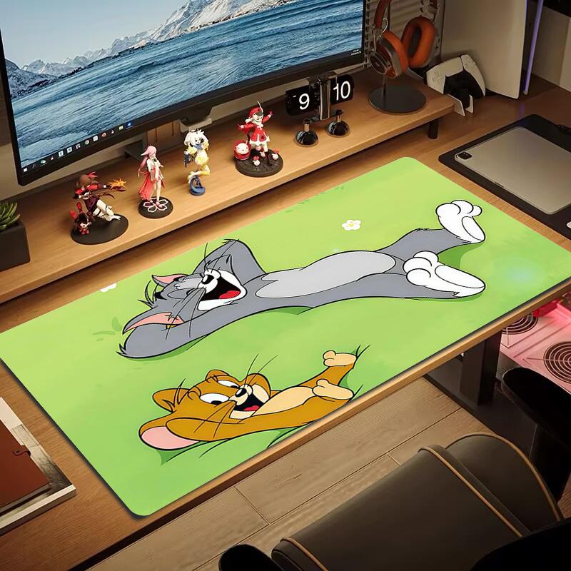 Tom and Jerry Print Cushion Non-slip Laptop Tablet Big Mousepad XXL Mat Mini PC Playmat With Lock Edge