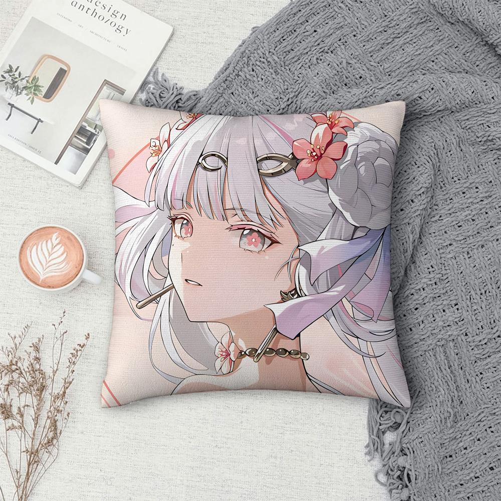 Wuthering Game Jinhsi Cushion Cover Square Pillow Bedroom Sofa Leisure Comfort Living Room Home Decoration X