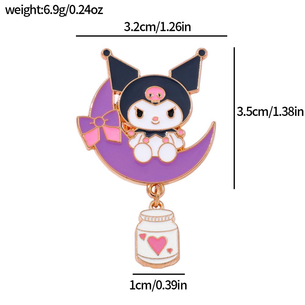 Japanese Cute Sanrio Metal Badge Kulomie Melody Yugui Dog Alloy Brooch Accessory Pin