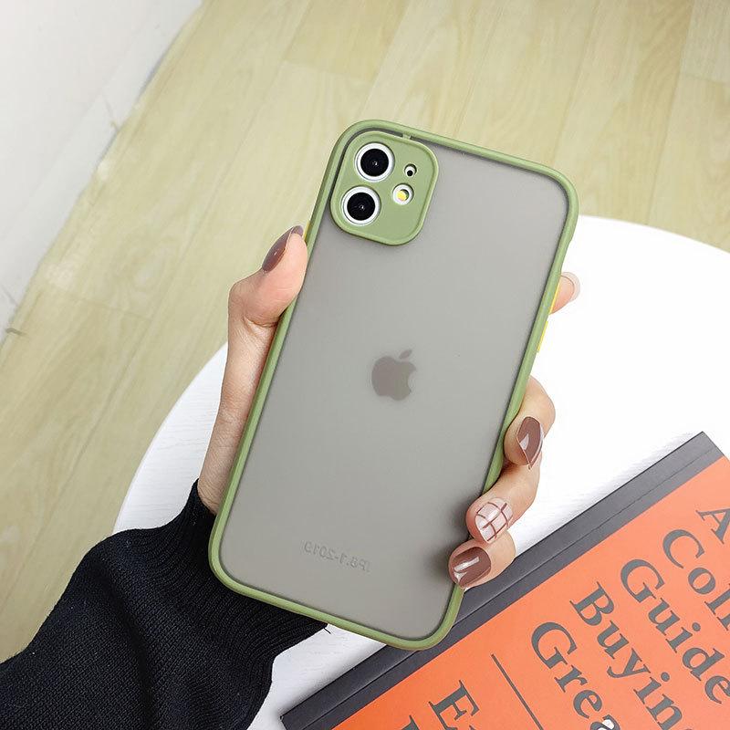 Simple Matte Contrasting Frame Skin Feeling Case 12 Mobile Phone Case 11Pro/Max/XR Silicone/8plus Women's Anti-drop