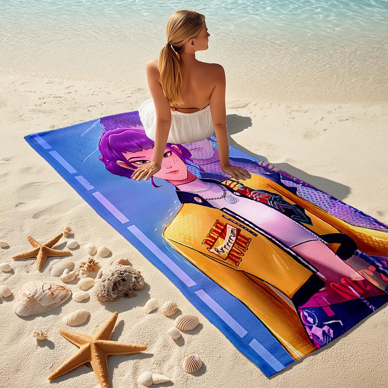 1pc KPop Demon Hunters ZOEY3 Beach Towel, Comfortable and Thick, and Swimming/Bath/Picnic/Camping Towel, Suitable for Seaside Beaches